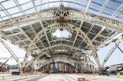 Construction of Midfield Terminal of Abu Dhabi Airport. Courtesy H.G. Esch