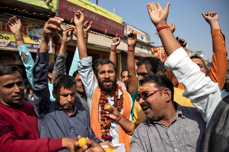 Hindu groups had asked their followers to avoid public celebrations of the verdict. Reuters