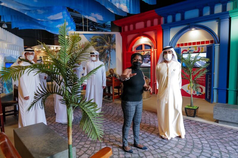 Sheikh Mohammed bin Rashid, Vice President and Ruler of Dubai, tours the Cuba pavilion in the Sustainability District at Expo Dubai 2020. Photos: Dubai Media Office