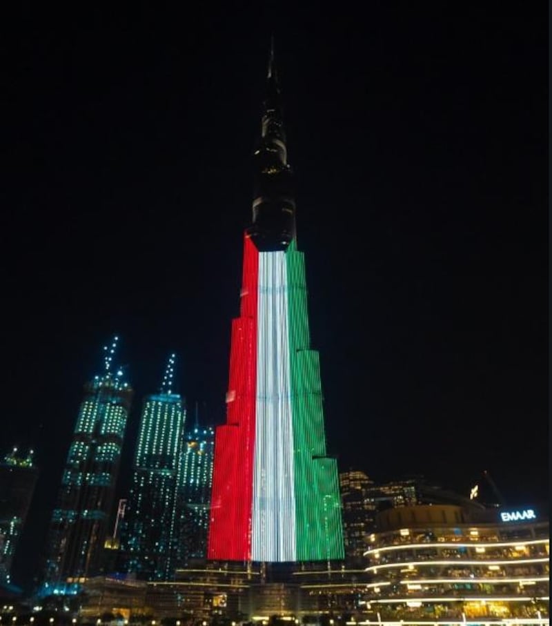 The Burj Khalifa was lit up in honour of Kuwait National Day. Courtesy: Dubai Media Office