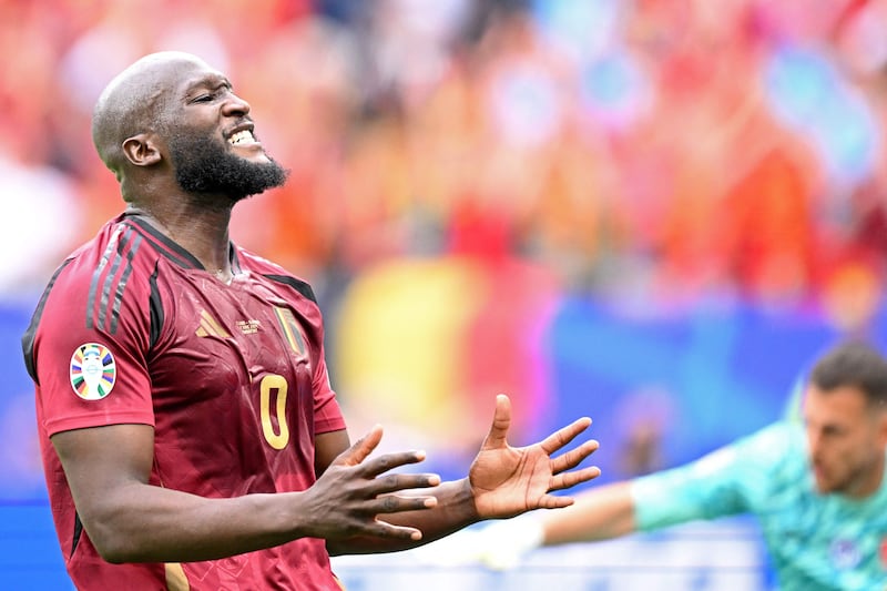 Belgium forward Romelu Lukaku saw two goals disallowed against Slovakia and also missed several other chances. AFP