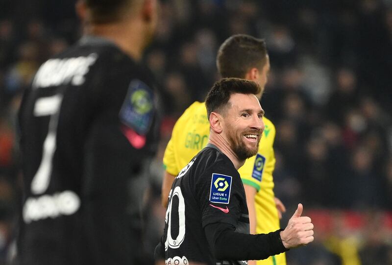 Lionel Messi gives the thumbs up. AFP