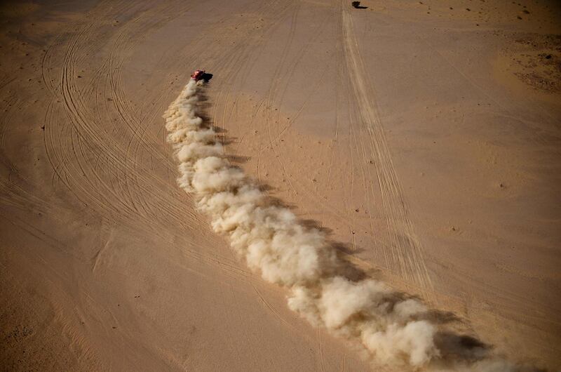 Spanish driver Nani Roma and co-driver Alex Winocq of France during Stage 3. AFP