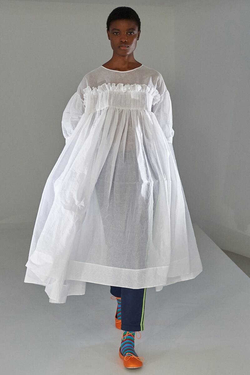 For spring/summer 2022 Molly Goddard's signature smocking was given a lighter touch. Photo: Molly Goddard