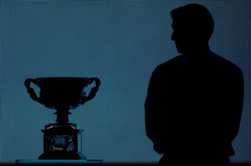 The Norman Brookes Challenge Cup is seen before the final. Getty Images