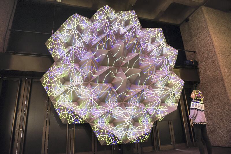 Zarah Hussain's digital Numina installation at The Barbican. Courtesy Max Colson