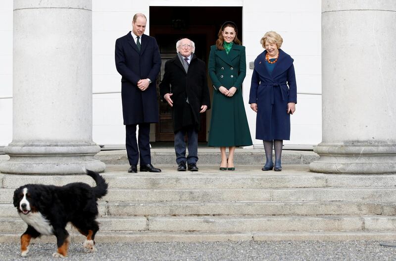 The couple also met one of the president's dogs. Reuters