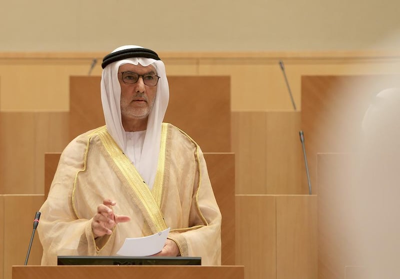 FNC member Ahmed Al Amash during the FNC session in Abu Dhabi. Ravindranath K / The National