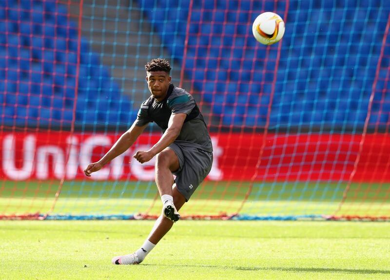 Jordon Ibe of Liverpool passes the ball during a Liverpool training session on the eve of the Europa League final against Sevilla at St Jakob Park on May 17, 2016 in Basel, Switzerland. Michael Steele / Getty Images