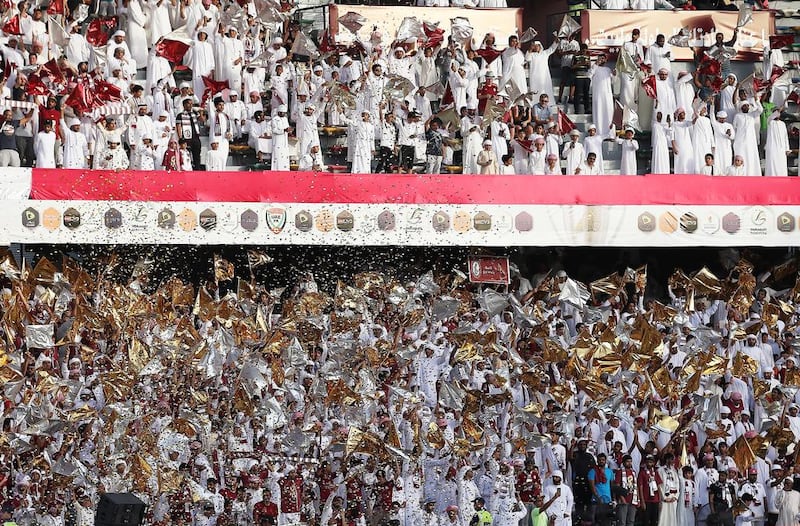 Al Wahda fans cheer on their team during the President’s Cup final.