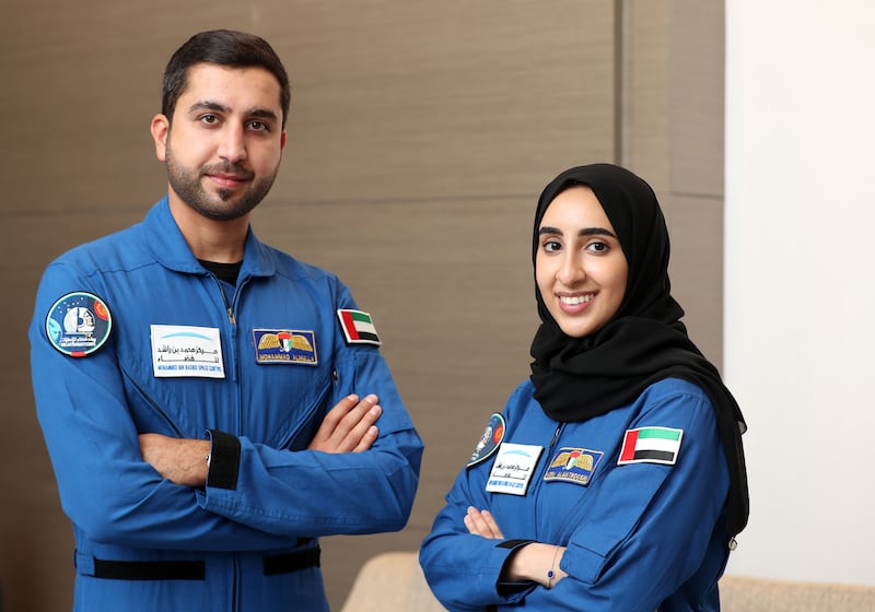 Two Emirati candidate astronauts are to begin training at Nasa’s Johnson Space Centre in Houston, Texas, in January. Mohammed Al Mulla, a Dubai Police helicopter pilot, and Nora Al Matrooshi, a mechanical engineer, will spend two years in training. Chris Whiteoak / The National