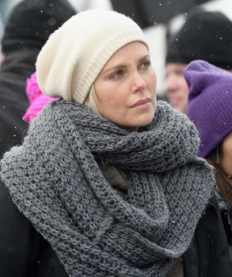 Charlize Theron attends the Women’s March on Main Street Park City on in Park City, Utah. Gustavo Caballero / Getty Images / AFP