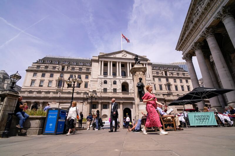 The Bank of England, in the City of London. AP