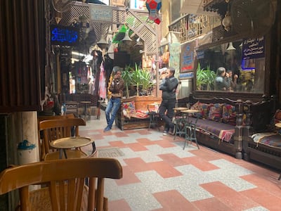 Two waiters at the famous El Fishawy tea house. Hamza Hendawi for The National