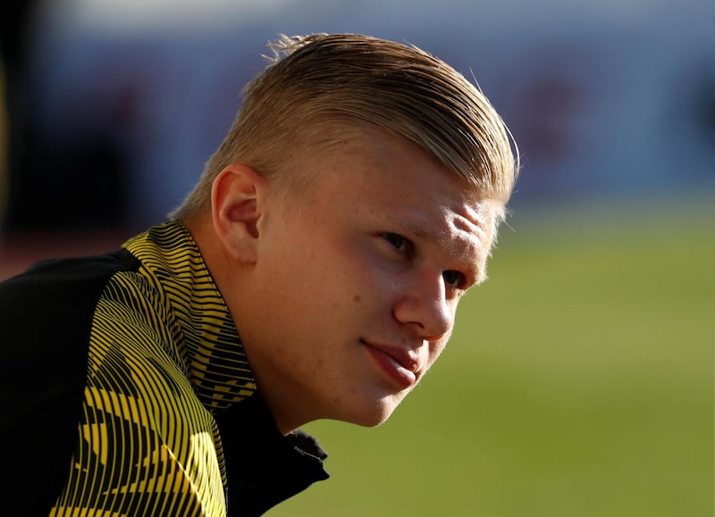 Soccer Football - Friendly - Standard Liege v Borussia Dortmund - Estadio Municipal de Marbella, Marbella, Spain - January 7, 2020  Borussia Dortmund's Erling Haaland on the bench  REUTERS/Jon Nazca