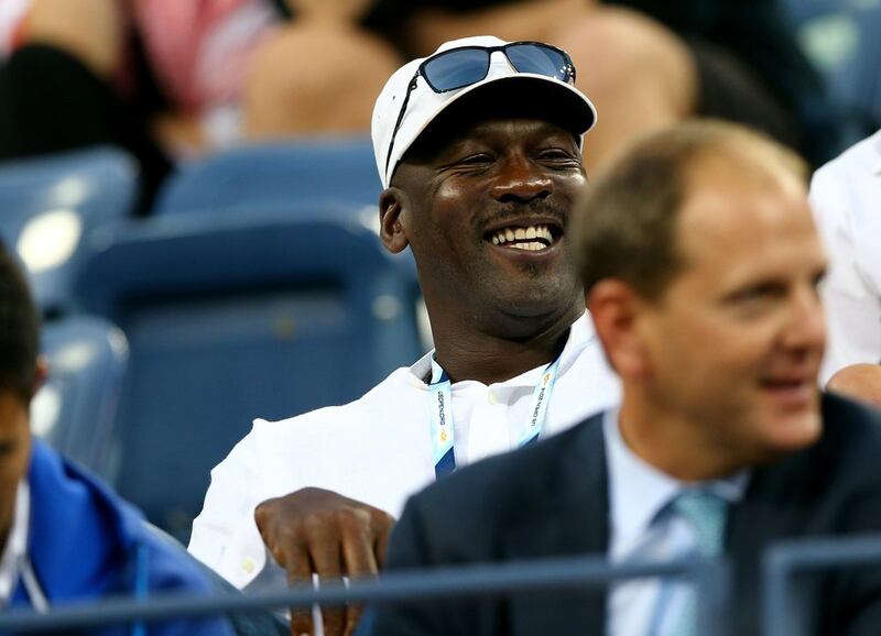 Jordan watches Roger Federer during his match against Marinko Matosevic at the US Open in New York. Getty Images 