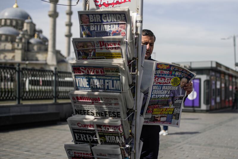 Politics dominates the headlines in Istanbul on the day after the presidential elections. AP