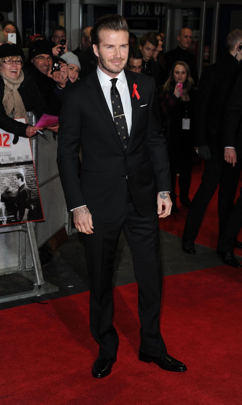 LONDON, UNITED KINGDOM - DECEMBER 01: David Beckham attends the World premiere of "The Class of 92" at Odeon West End on December 1, 2013 in London, England. (Photo by Stuart C. Wilson/Getty Images)