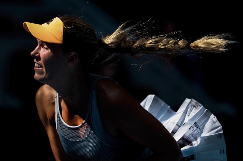 Caroline Wozniacki during her third round match against Katerina Siniakova in the China Open in Beijing on Thursday, October 3. AP
