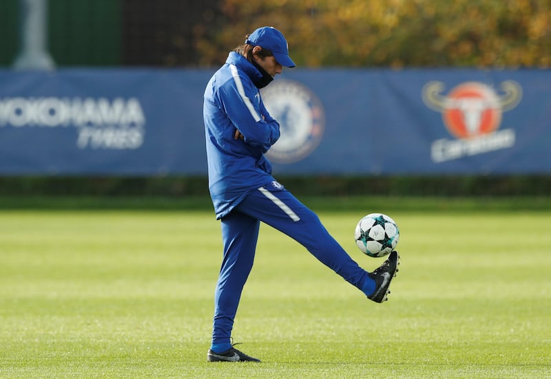Chelsea manager Antonio Conte during training. John Sibley / Reuters