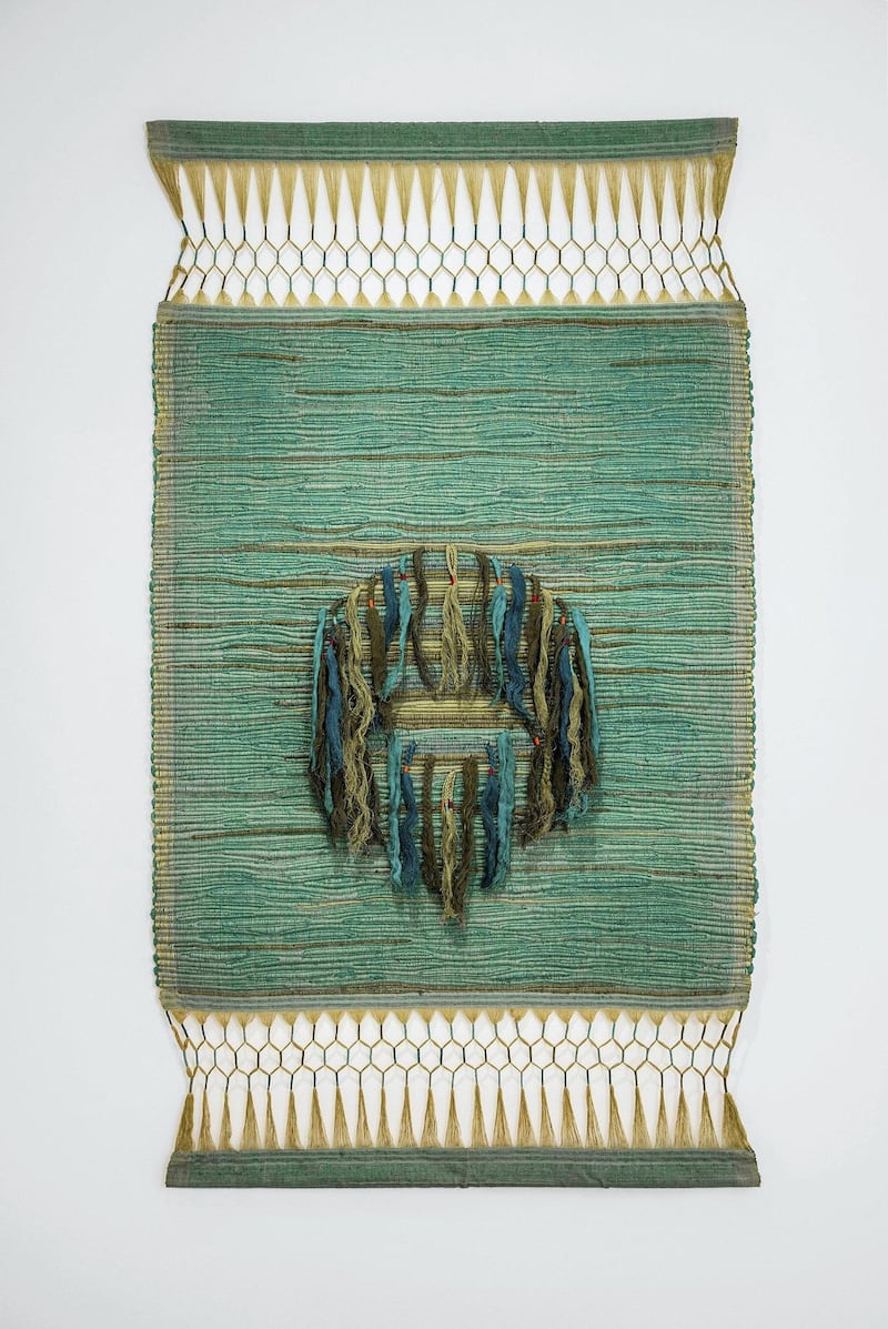 Palghat Tapestry (1966) by Sheila Hicks at the Tales of Thread exhibition at the Custot Gallery in Dubai