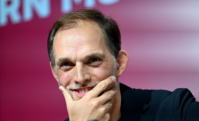 Bayern Munich's new coach Thomas Tuchel during a press conference in Munich on March 25, 2023. AP