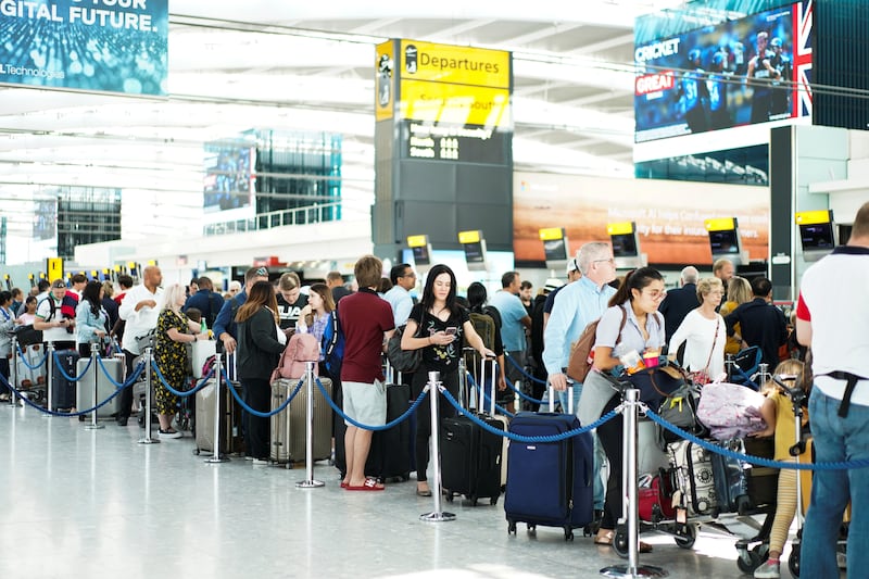 People queue at Terminal 5 at Heathrow Airport. The London hub came in fourth place. Reuters