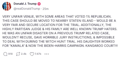 Former president Donald Trump has frequently used Truth Social, the social media website he founded, to react to news about his indictment. Photo: Screengrab