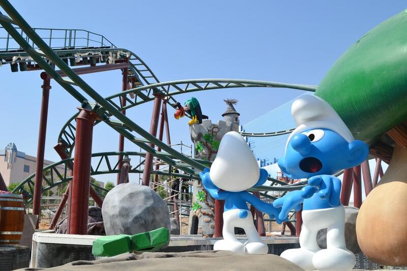 The view of Smurfs Village Express at Motiongate Dubai. Courtesy of Motiongate Dubai