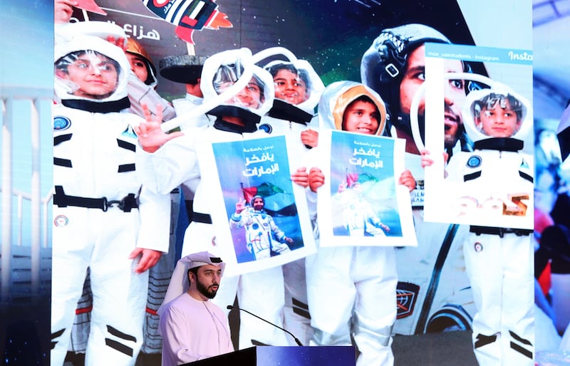 Saeed Al Kormastaji, UAE astronaut office manager, at the press conference in Dubai