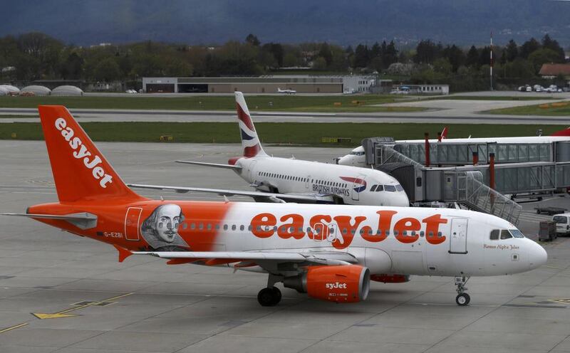 An easyJet aircraft at Cointrin airport in Geneva, Switzerland. The UK budget carrier is facing revenue headwinds. Denis Balibouse/Reuters