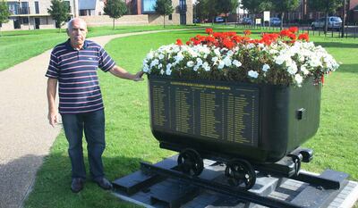Tony Banks at the Allerton Bywater Miners Memorial. Photo: Outwood Community Video