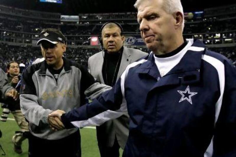 Bill Parcells, right, with Sean Payton, the New Orleans Saints coach, back in 2006. Parcells is a contender to be stand-in coach for the Saints next season.