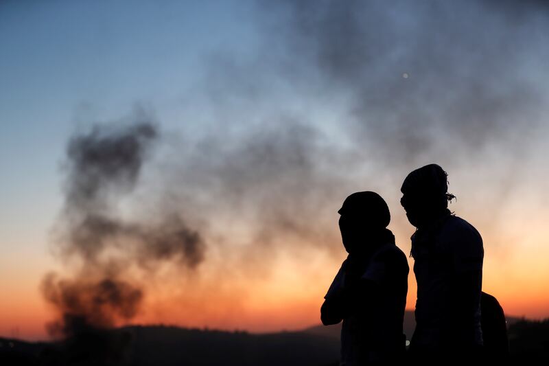 Smoke rises as protests continue in the Israeli-occupied West Bank.