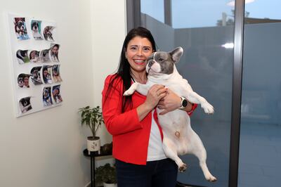 Ms Solmaz shares the four-bedroom villa with her four-year-old French bulldog, Bruno. Pawan Singh / The National