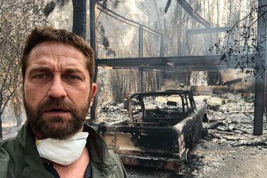 Gerard Butler shared this photo of his damaged home on Instagram. 