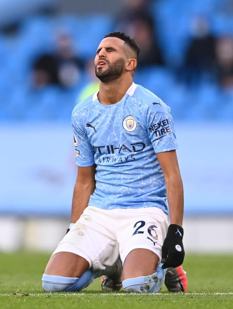 Manchester City's Riyad Mahrez opened the scoring against Leicester with a fine volley, but the game ended in a crushing 5-2 defeat. Reuters