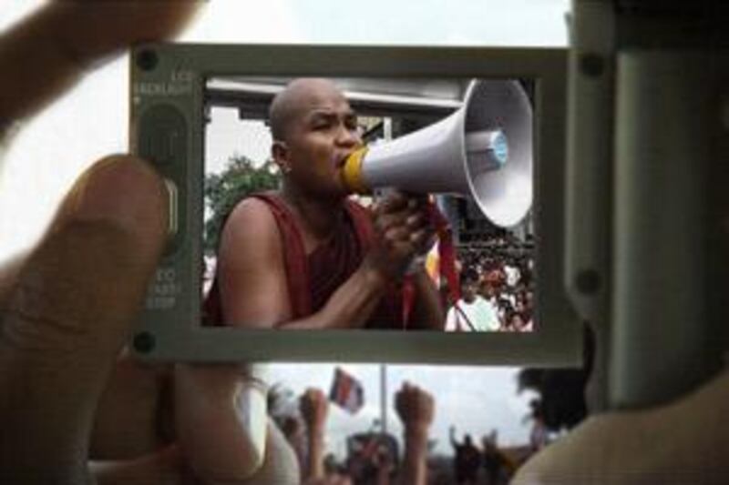 The film Burma VJ was initially planned as a half-hour portrait of a man who reported on the suffering of the Burmese people,  but it became a much different project when monks took to the streest in anti-government protests.