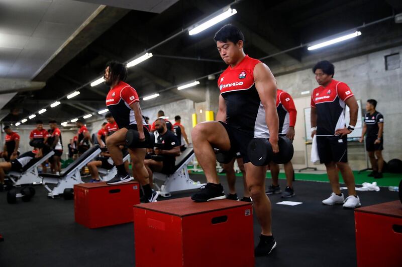 Japanese players training session in Tokyo. AP