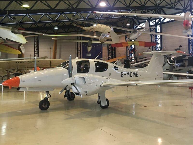 The crashed aircraft was a DA42 model, manufactured by Chinese company Diamond Aircraft Industries, based in Austria. Image Dubai Media Office via Twitter