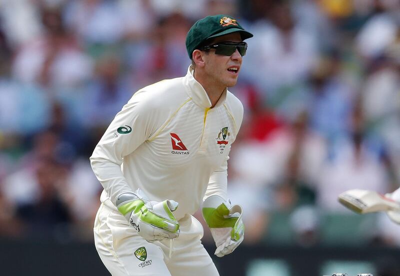 MELBOURNE, AUSTRALIA - DECEMBER 27:  Wicketkeeper Tim Paine of Australia looks on  during day two of the Fourth Test Match in the 2017/18 Ashes series between Australia and England at Melbourne Cricket Ground on December 27, 2017 in Melbourne, Australia.  (Photo by Scott Barbour/Getty Images)