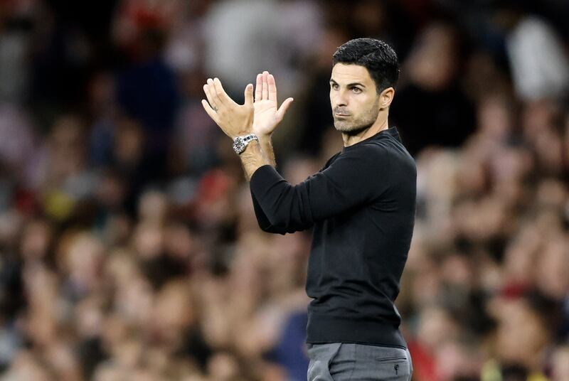 Arsenal manager Mikel Arteta enjoyed another win for his table-topping side. EPA