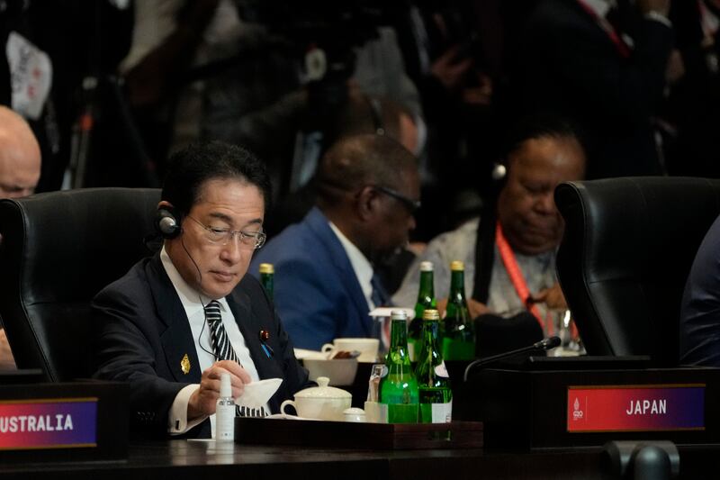 Japanese Prime Minister Fumio Kishida at the meeting. AP