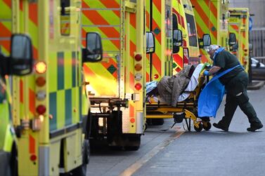 Ambulances outside the Royal London Hospital in east London. AFP.