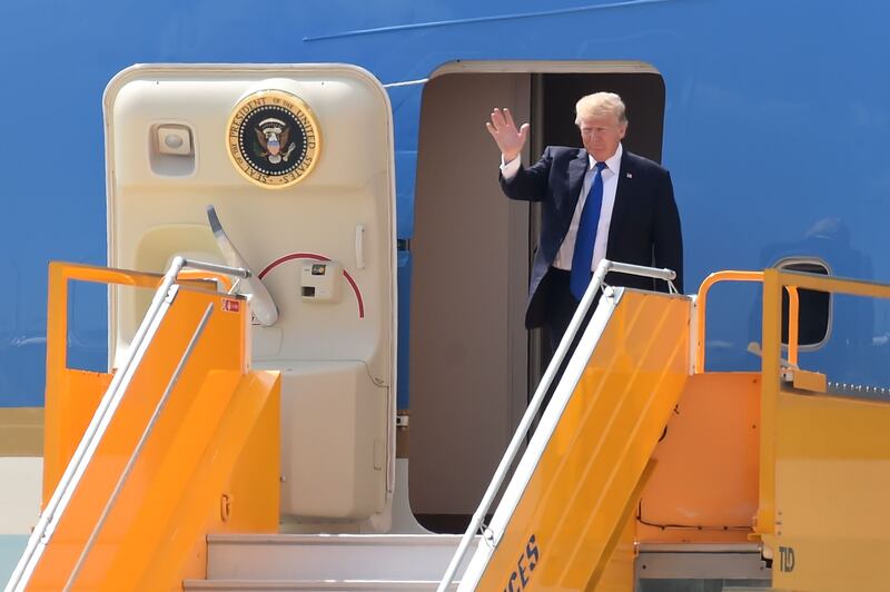 US president Donald Trump arrives in Danang ahead of the Asia-Pacific Economic Cooperation (APEC) Summit in Vietnam. Ye Aung Thu / AFP Photo