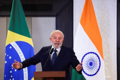 Brazil's President Luiz Inacio Lula da Silva speaks after the G20 summit in New Delhi on Monday. India has passed the G20 presidency on to Brazil, another nation championing the Global South. Reuters