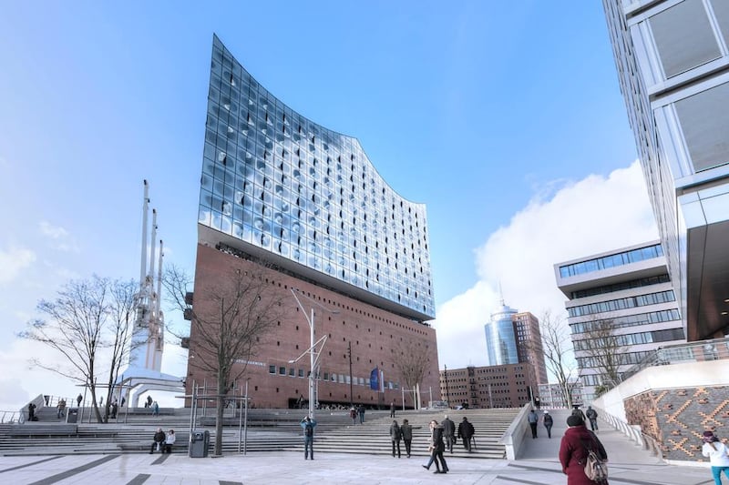 The recently opened state-of-the-art concert hall Elbphilharmonie is a must-visit in Hamburg. Joana Kruse / Alamy Stock Photo 