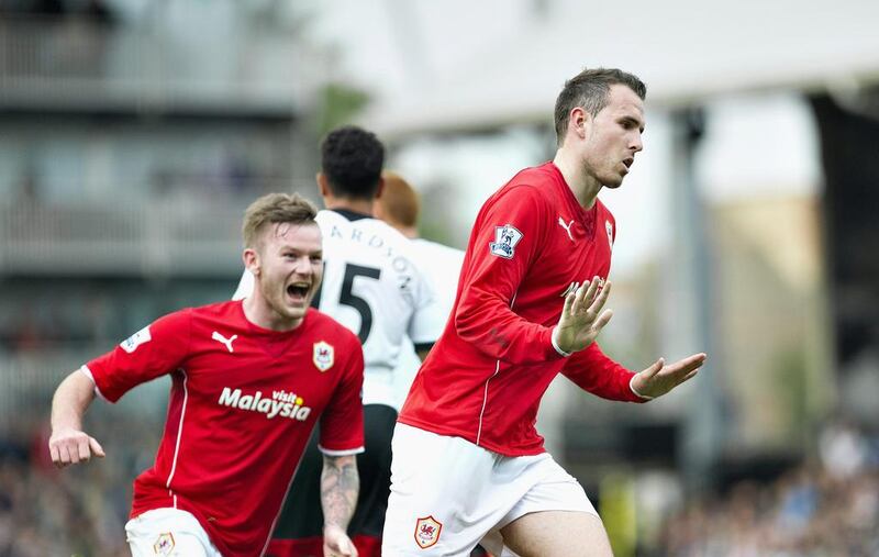 Cardiff City had waited 51 years for an away win in the top flight. Centre midfielder Jordon Mutch secured it in style with a brilliant goal. Bogdan Maran / AP Photo