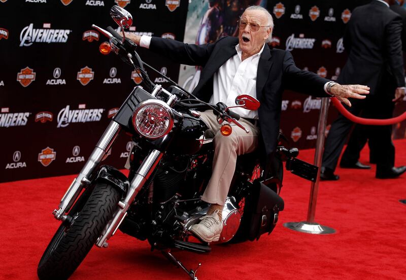 Stan Lee arrives at the premiere of "The Avengers" in Los Angeles, in 2012