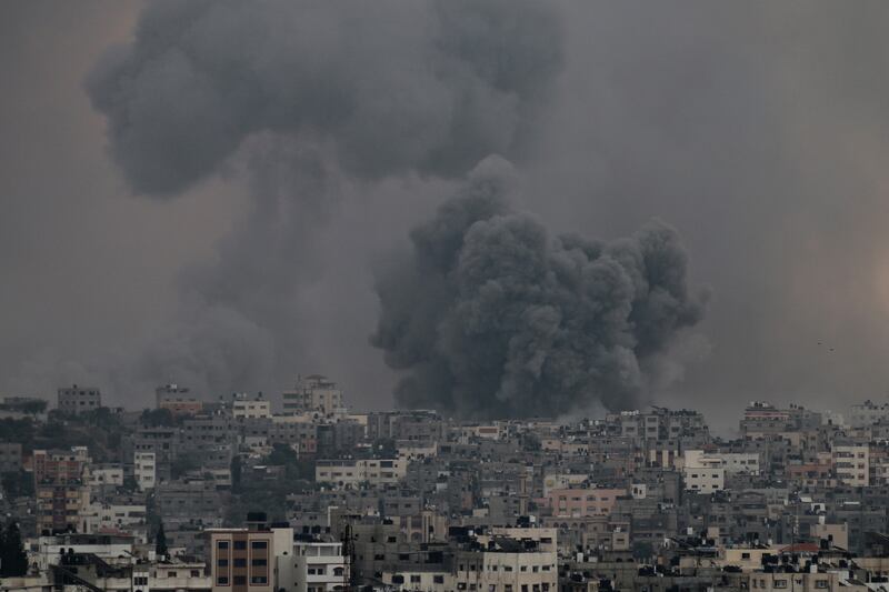 Smoke rises after an Israeli bombardment in Gaza city. Getty Images